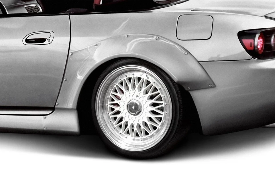 For Honda S2000 00-09 Circuit Style Fiberglass Rear Fender Flares Unpainted Foto 2 de 4