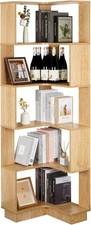 69'' L Shaped Bookshelf 5 Tier Corner Book Shelf Tall Bookcase Large Modern Book