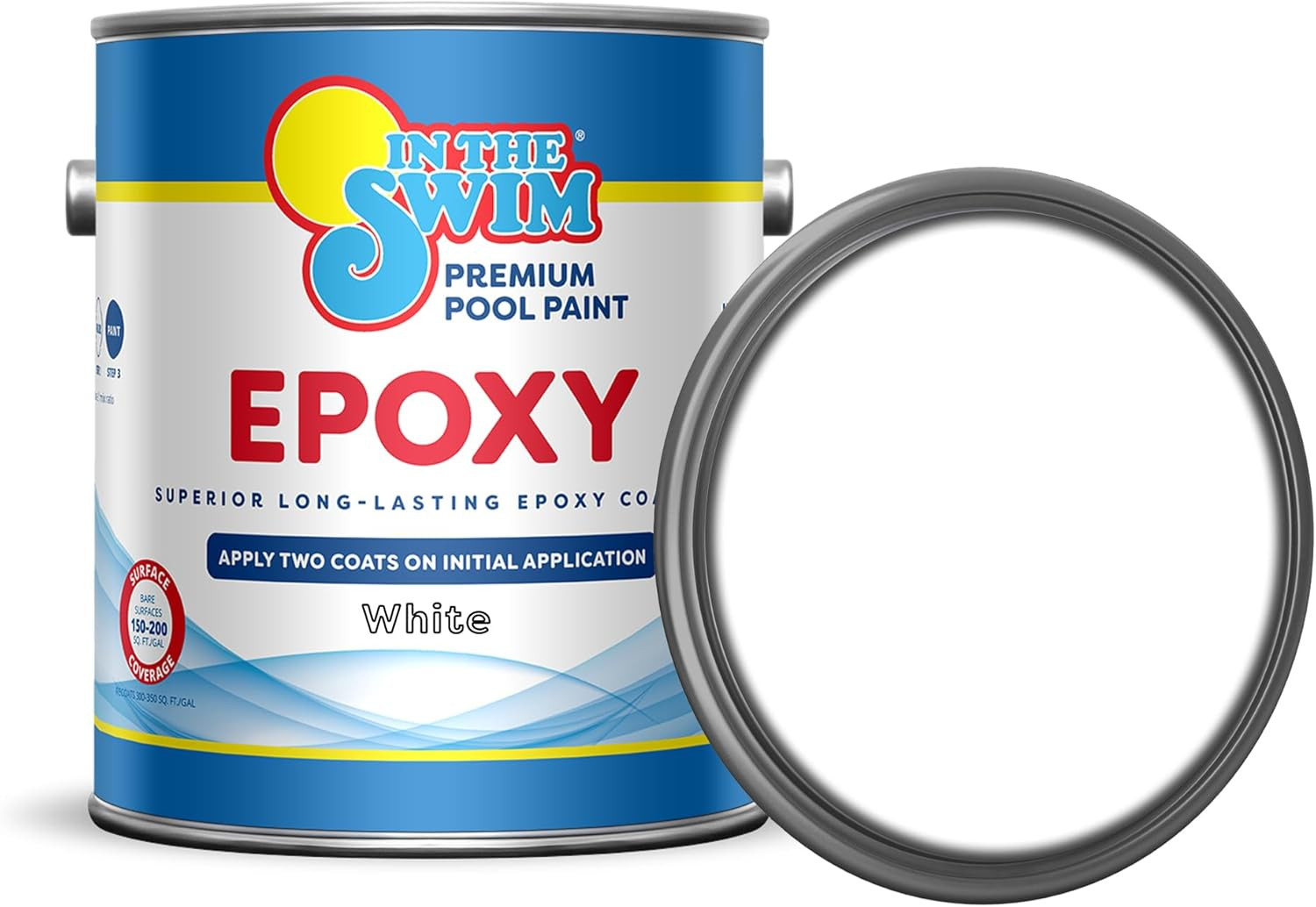 Pintura epoxi blanca para piscina In The Swim 1 galón alto brillo resistente a las manchas duradera