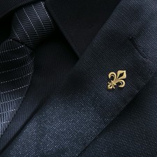 Vintage Saint's Flower brooch men's stainless steel lily brooch suit badge