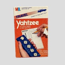 VINTAGE Travel Yahtzee Dice Game COMPLETE 1986 With Score Sheets Directions