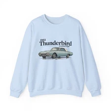 1961 Ford Thunderbird Hardtop Retro Graphic Crewneck Sweatshirt Vintage Car