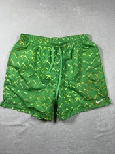 Nike Swim Trunks Shorts Drawstring Mesh Lined AOP Green Sz XL