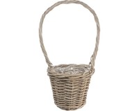 Pflanzkorb Leah Mit Henkel Naturfaser Ø 23 Cm H 45 Cm Braun