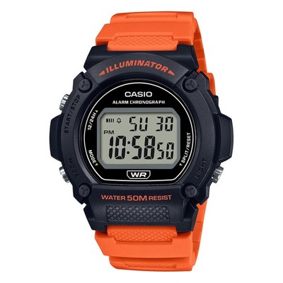 Herrenuhr CASIO W-219H-4AVDF Silikon Orange Chrono Alarm Sub 50mt