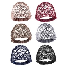 Feminine Stretch Lace Headband Adjustable Hairband Fit Most Head Circumference