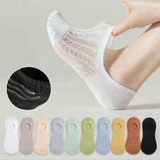 10 Pairs Women Invisible Boat Mesh Socks Summer Silicone Non-slip Chaussette A