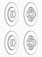 2x FERODO 238mm BREMSSCHEIBEN VOLL HINTEN passend für RENAULT 19 CLIO MEGANE | D