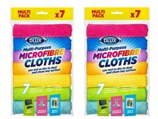 Microfibre Cleaning Cloths 14 Pack , 2 Packs of 7 Kitchen/Cars/Mirrors/Furniture