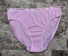 NWT VICTORIA'S SECRET M LAVENDER LOGO LIGHTWEIGHT BAND HIGH LEG BRIEF PANTIES