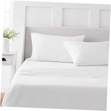 100 Cotton Sheets Set - 4 Piece, Soft, Smooth, Durable, Easy Care, King White
