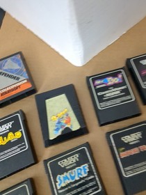 Coleco Colecovision Vintage video Game Lot Donkey Kong Jr Zaxxon Smurfs popeye