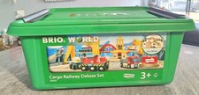 NEW. IN BOX. BRIO WORLD CARGO RAILWAY DELUXE SET. WOODEN TRAIN SET. Model 33097