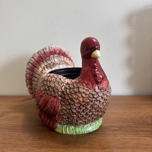 Vintage-ProPlants/Ceramic/Turkey Planter-7.75" Tall×6" Wide-CLEAN