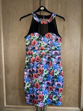 Womens Dress Size 14 AMY CHILDS Floral Bodycon Stretch Wedding Occasion Wear VGC