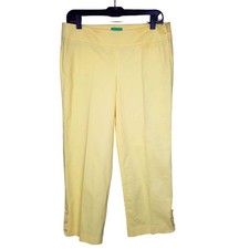Lilly Pulitzer Palm Beach Fit Yellow Crop Capri Pants With Button Detail Size 6