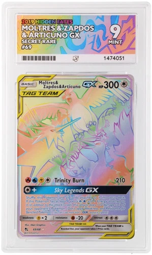 Moltres & Zapdos & Articuno Gx 69/68 ACE 9 Hidden Fates Pokemon Card Game