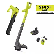NEW RYOBI ONE+ 18V Cordless String Trimmer/Edger and Blower/Sweeper Combo Kit