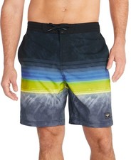 Speedo Men's Regular Fit Board Shorts Swimwear Active Comfort Black Multi New