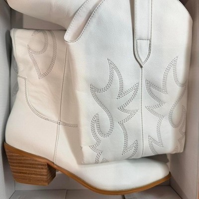 Bellini White Western Cowboy Boots  Tall Knee High Embroidered Cowgirl Boots | 7