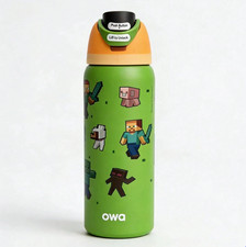Owala 32oz FreeSip Stainless Steel Water Bottle   Minecraft Green-2026 Gift