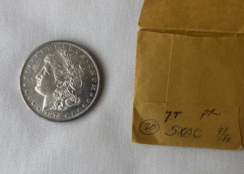 1878 S San Francisco US MINT MORGAN SILVER Dollar - 7 Tail Feathers BU UNC