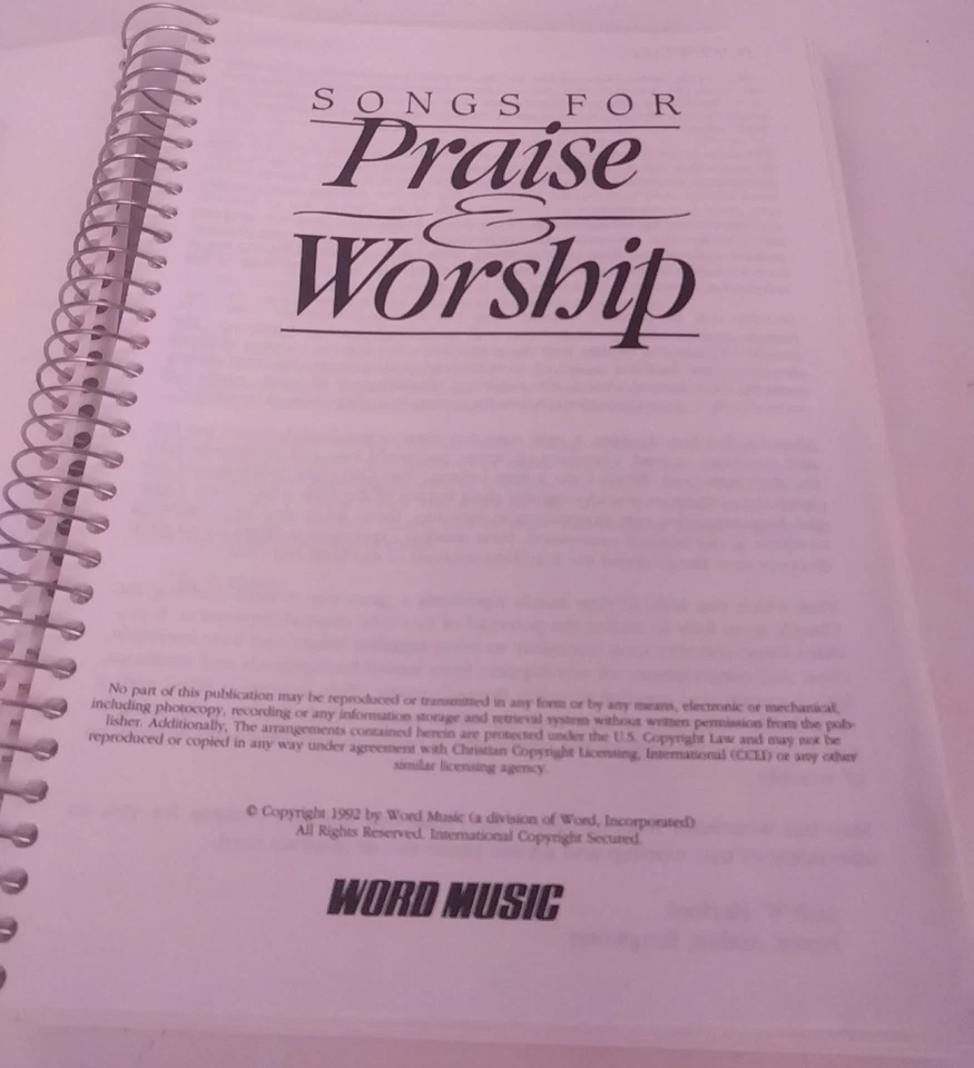 Songs For Praise And Worship Singers Edition Wire Bound Song Book. (BKBR) - Image 4 of 4