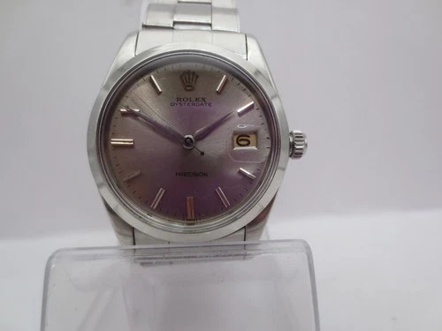 VINTAGE ROLEX PRECISION OYSTERDATE REF#6694 STAINLESS STEEL HANDWIND MENS WATCH