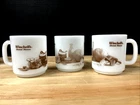 Lot Of 3 Vintage Winchell's Donut House Milk Glass Mugs By Glasbake Excellent!