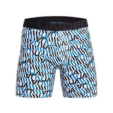 Under Armour 1327417 Men's UA Tech 6" Boxerjock - White/Blue/Jet Gray - Small