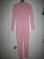 Women  s Pink Mock Neck Bodysuit Long Sleeve Full length Size Small