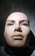 Vintage Male Life Size Resin Mannequin Head  Counter Top Shop Display Item