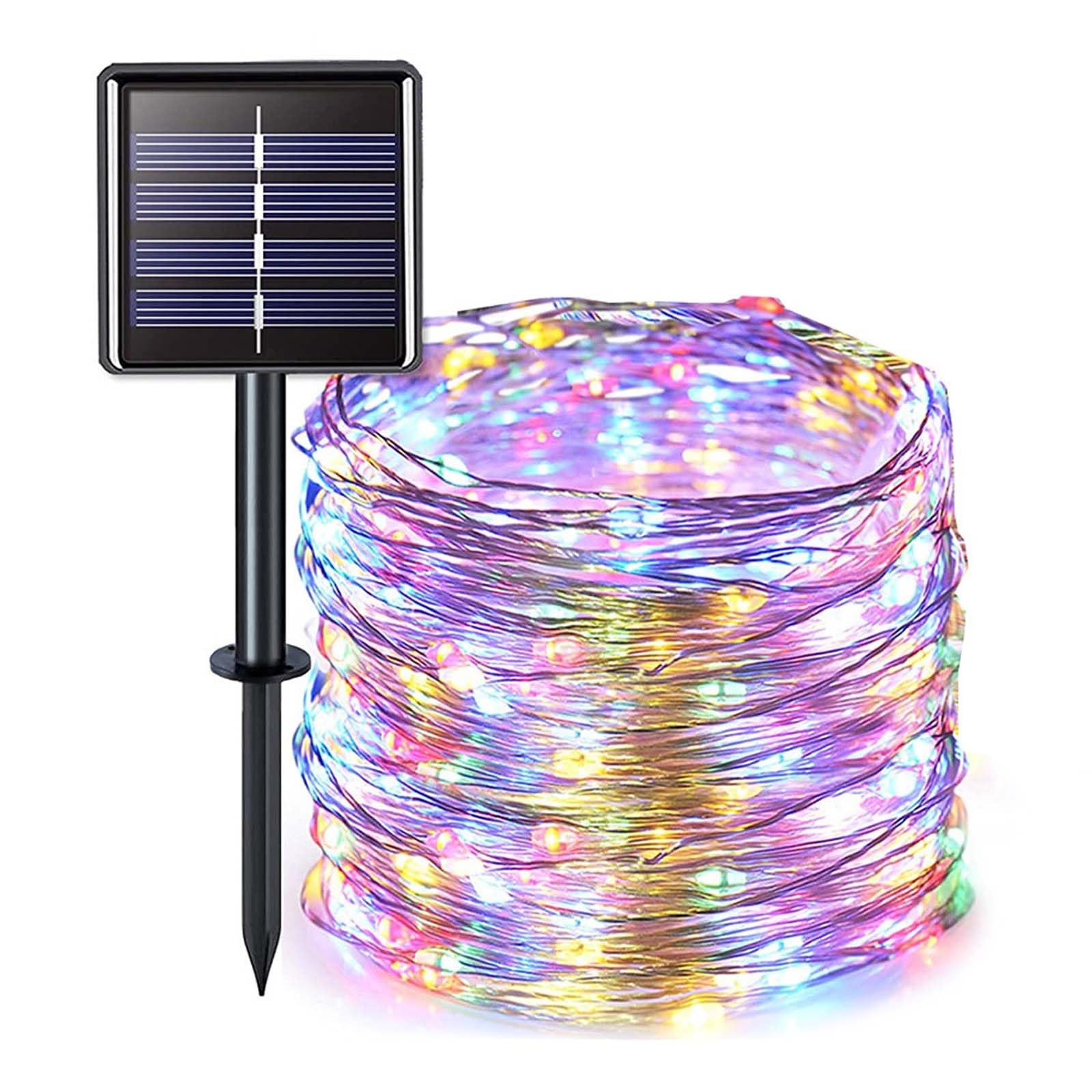 Guirlande lumineuse solaire extérieure 32m pour éclairer un grand jardin sans prise