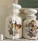 Ceramic Butterfly Apothecary Jars Set of 2 White Glossy 7 1/2 in — photo 3