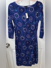 NWT Talbots Faux-Wrap Sheath Dress Size Small