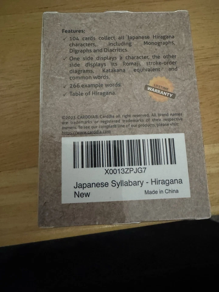 CARDDIA Japanese Syllabary Hiragana w/Stroke Order Diagrams & Examples 104 Cards - Image 2 of 3