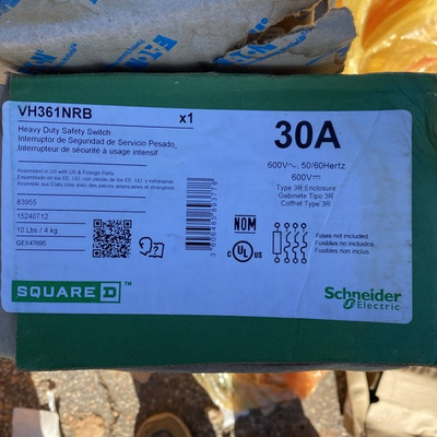 #ad VH361NRB Square D Disconnect Safety Switch 600V AC DCV 30A Fusible Type 3R $240.00