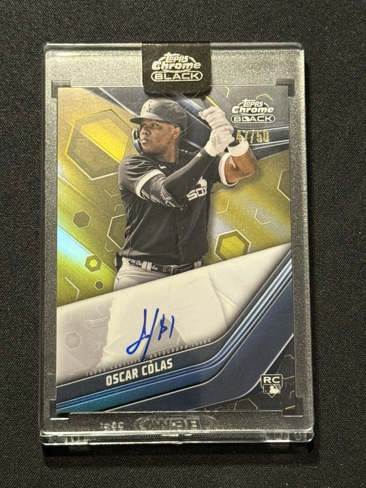 2023 Topps Chrome Black - Oscar Colas Auto RC Gold Refractor /50 CBA-OCO