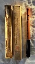 Vintage Soprano Recorder Wood And Plastic