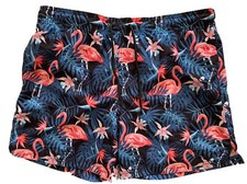 Swim Trunks Mens Size Large  36-38 Drawstring Waist 3 Pocket Flamingo George