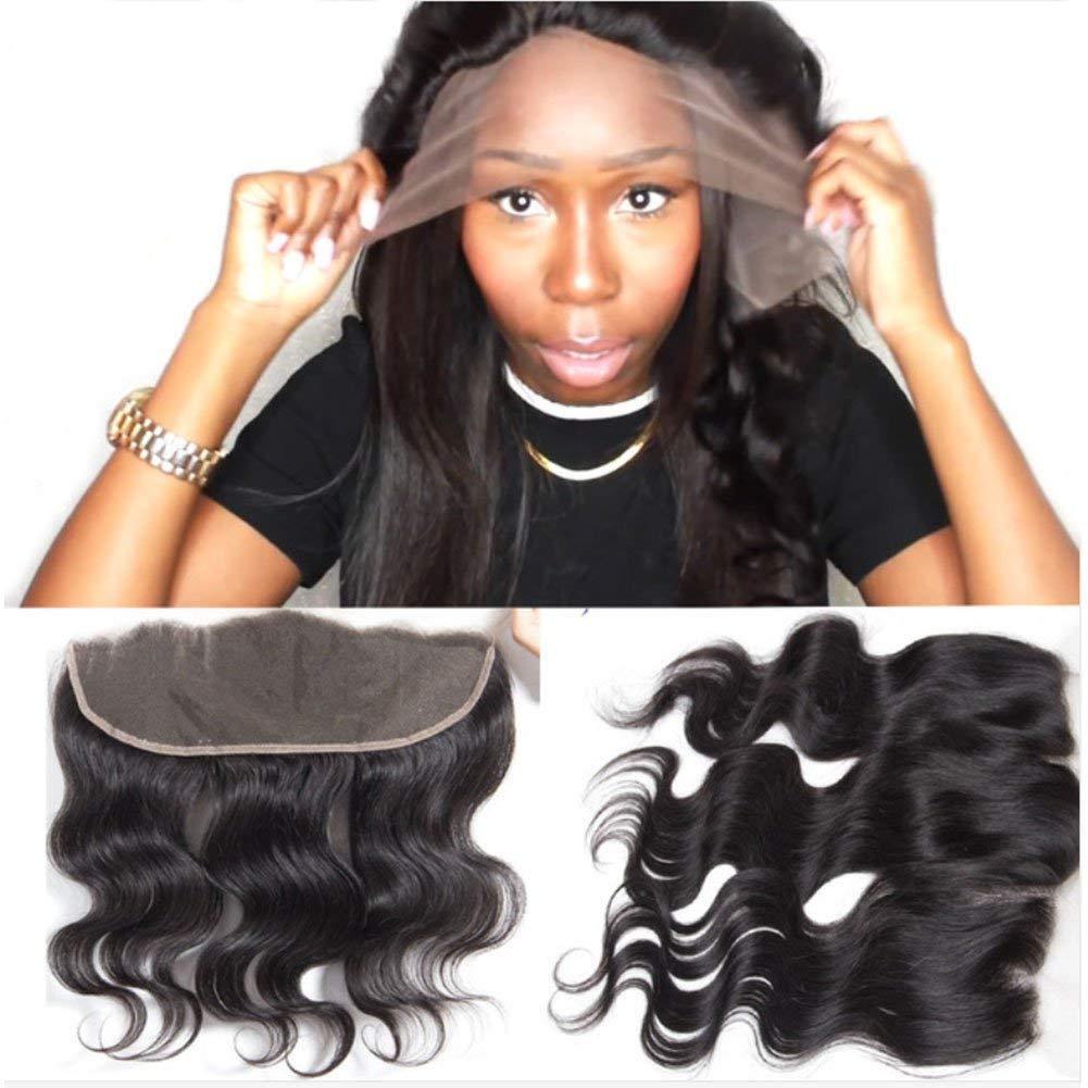 Image 01 - Pre Plucked Body Wave 13x 6inch Full Lace Frontal Closure Bleach knots