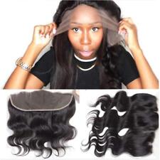 Pre Plucked Body Wave 13x 6inch Full Lace Frontal Closure Bleach knots