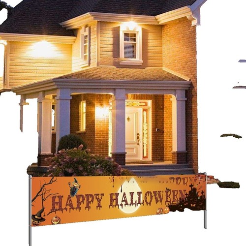Welcome Foolish Mortals Banner – Vorbespannt, Mit Glitzer, Für Halloween-Party & Spukhaus-Dekoration