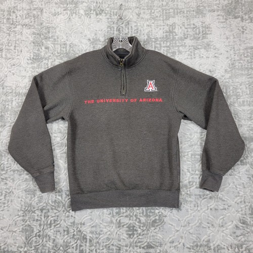 Jansport University Of Arizona Sweatshirt Mens Small Gray Y2K Pullover 1/4 Zip