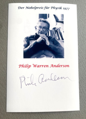 PHILIP W: ANDERSON ( 2020) Nobelpreis Physik 1977 signed Foto 10x15 Autogramm
