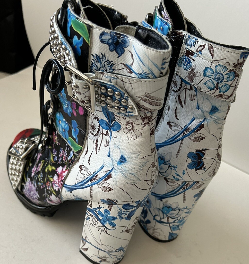 Jefferey Campbell White/Black Patchwork Lilith 2,… - image 9