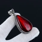 Red Labradorite Natural Gemstone Handmade 925 Sterling Silver Pendant For Gifts