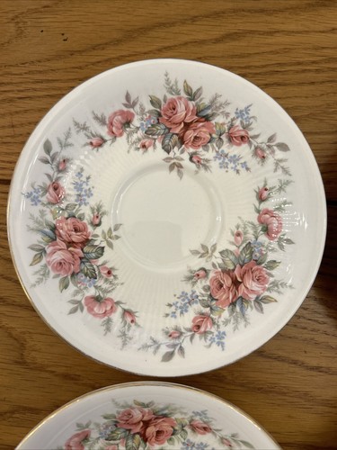 Royal Standard Bone China Rambling Rose Pattern Tea Saucers x 4 - Picture 2 of 19