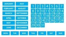 Whiteboard Calendar Magnet Non-Abbreviated Bundle by DCM Solutions