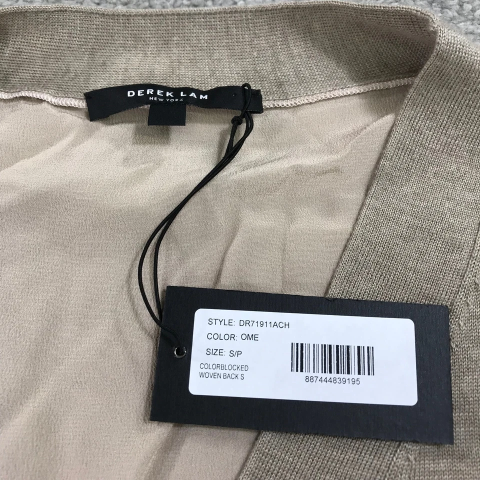 Derek Lam 10 Crosby Womens Small Beige Pink Silk Pullover Oversized Cashmere - Изображение 4 из 4